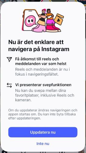 Bild från Instagram som förklarar hur du navigerar på Instagram