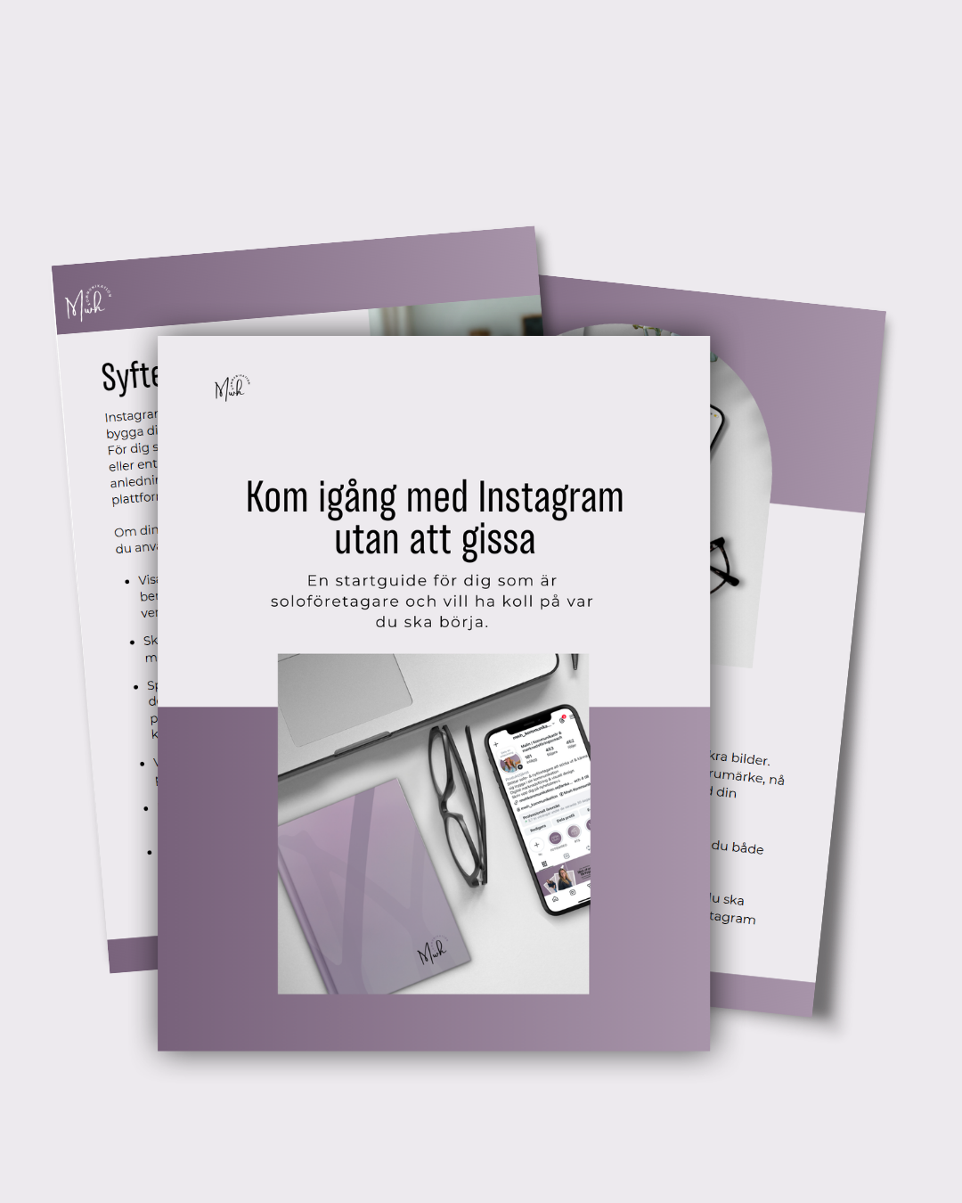 En PDF på ett bord som visar flera sidor av PDFen  