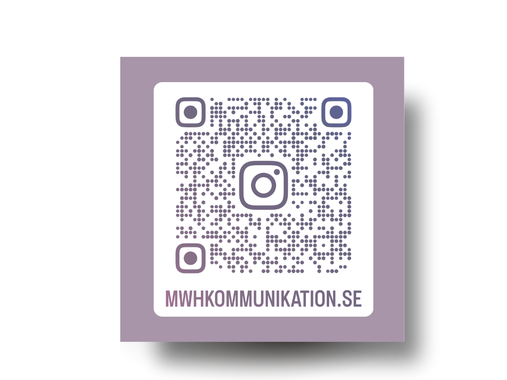 En QR-kod till en Instagramprofil @mwhkommunikation.se